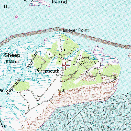 Topographic Map of Portsmouth Village, NC