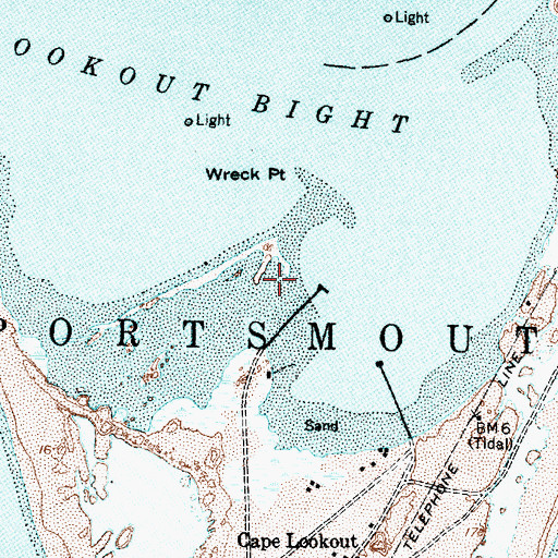 Topographic Map of Catfish Point, NC