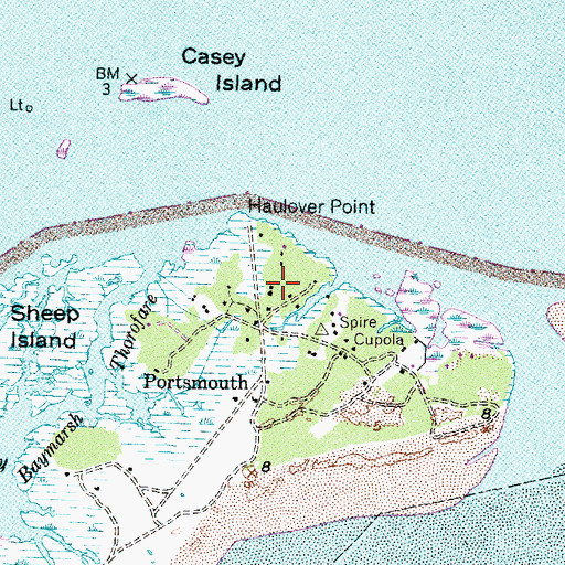 Topographic Map of Portsmouth Village Ranger Station, NC
