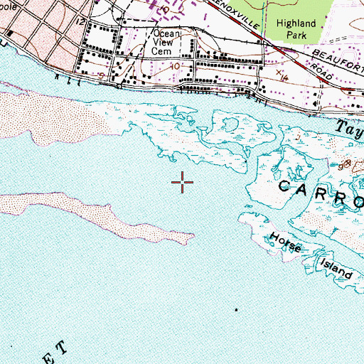 Topographic Map of Carrot Island Channel, NC