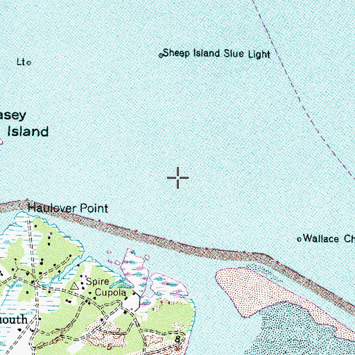 Topographic Map of Horse Island Channel, NC