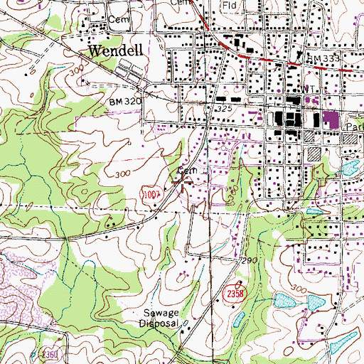 Topographic Map of Meadowbrook, NC