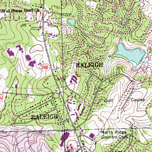Topographic Map of North Ridge Elementary School, NC