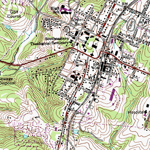 Topographic Map of Wake Forest Elementary School, NC