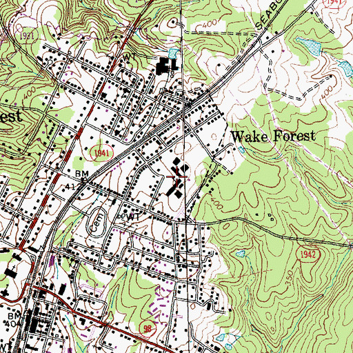 Topographic Map of Wake Forest-Rolesville Middle School, NC