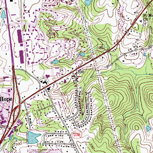 Topographic Map of Winter Park, NC