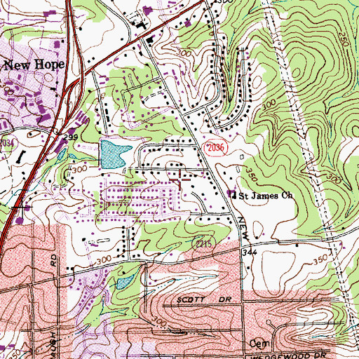 Topographic Map of Summit Ridge, NC