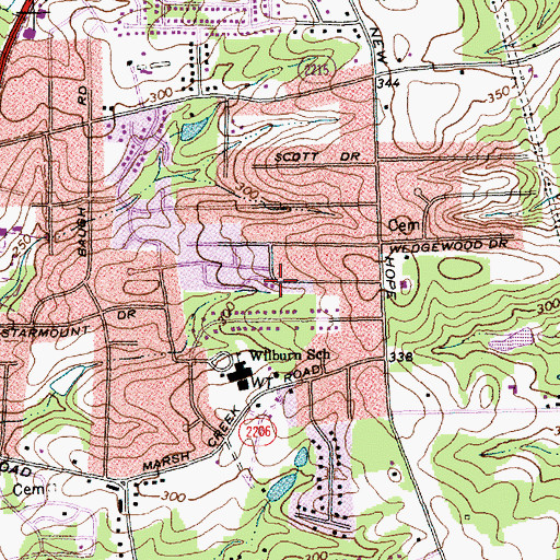 Topographic Map of Starmount, NC