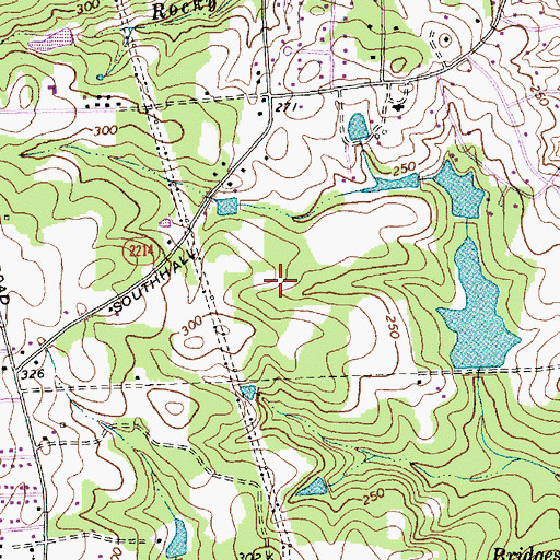 Topographic Map of Castlebrook Estates, NC