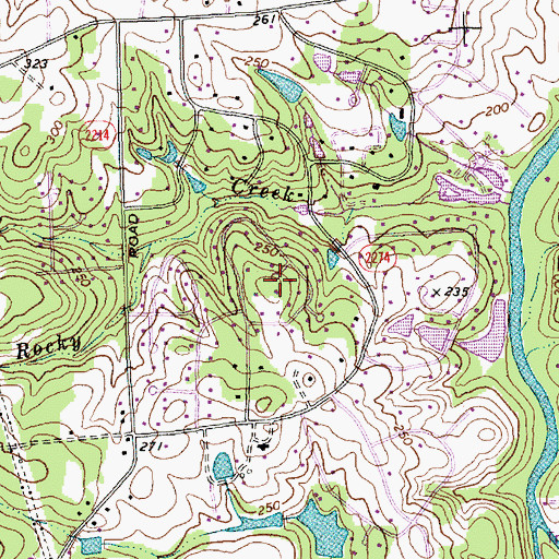 Topographic Map of Foxcroft, NC