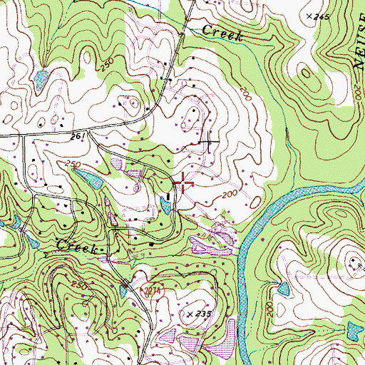 Topographic Map of Willow Creek, NC