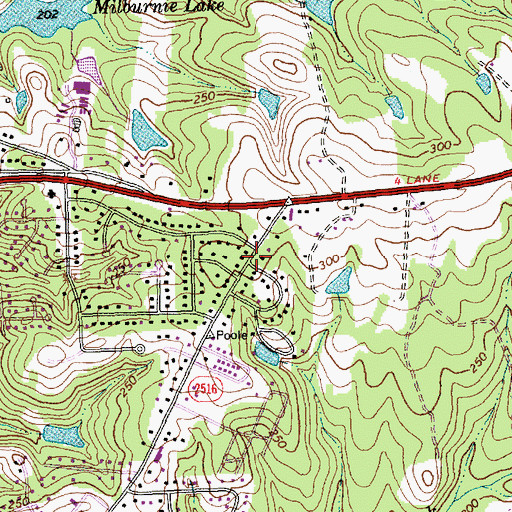 Topographic Map of Queen Pines, NC