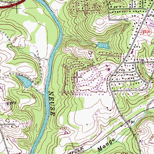 Topographic Map of Barclay Downs, NC