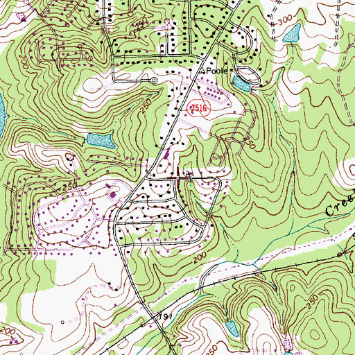 Topographic Map of Lynwood Estates, NC