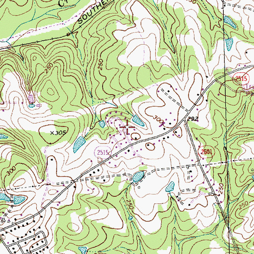 Topographic Map of El Camino Estates, NC