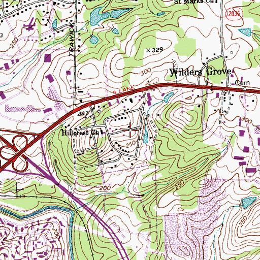 Topographic Map of Beacon Lake, NC