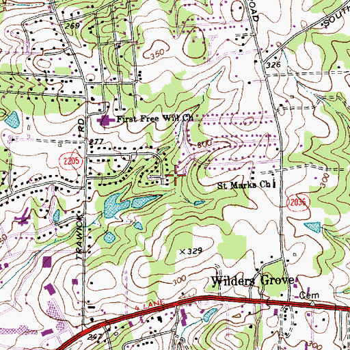 Topographic Map of Colewood Acres, NC