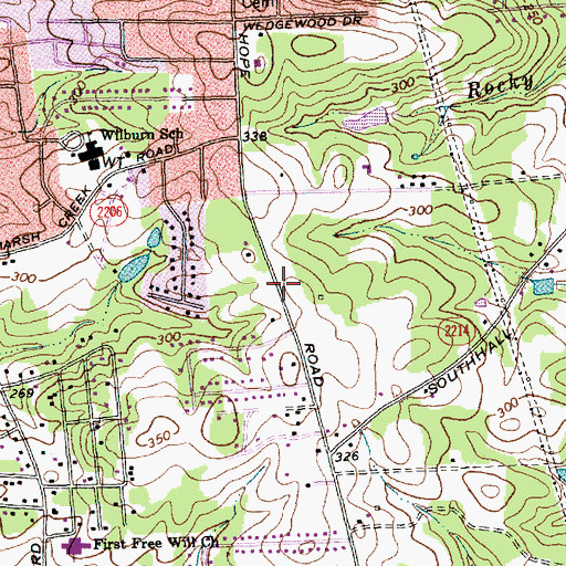 Topographic Map of Oakmount, NC