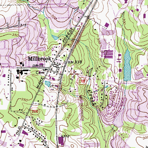 Topographic Map of Walden Woods, NC