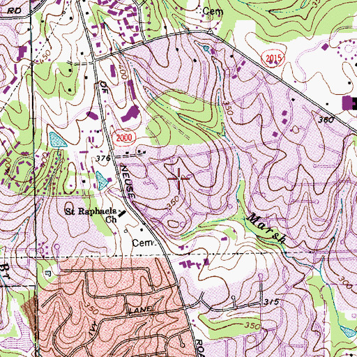 Topographic Map of Falls Church, NC