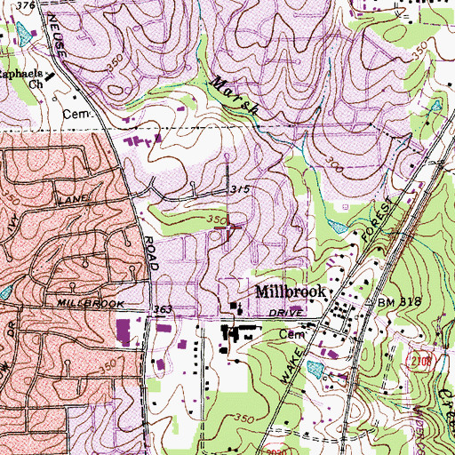 Topographic Map of Quail Ridge, NC