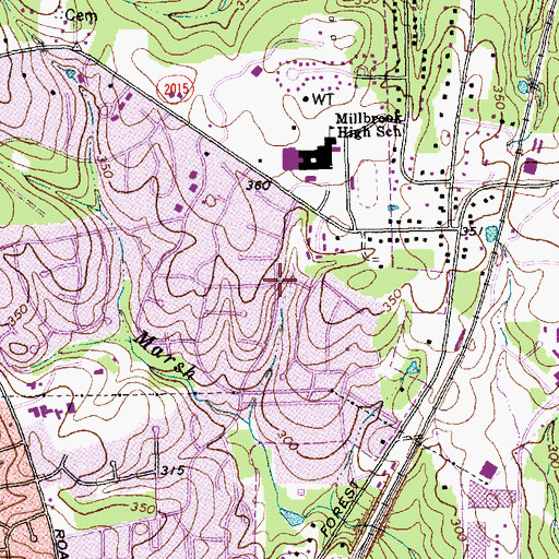 Topographic Map of Fox Run, NC