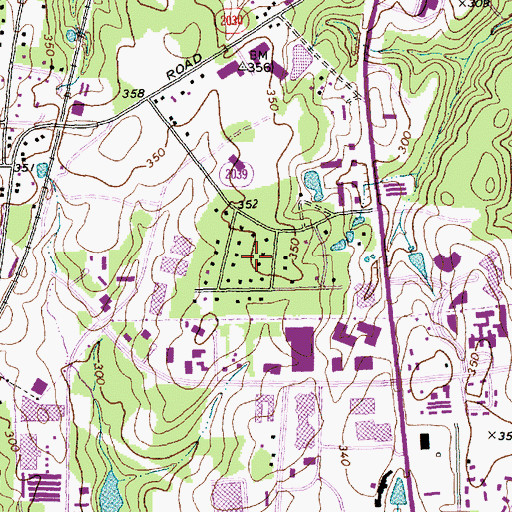 Topographic Map of Oak Forest Estates, NC