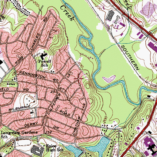 Topographic Map of Rollingwood, NC