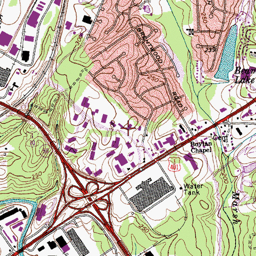 Topographic Map of Highwood Industrial Park, NC