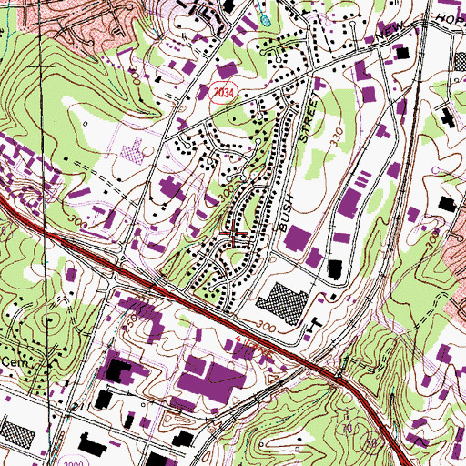 Topographic Map of Pinecrest Park, NC