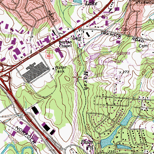 Topographic Map of Stony Brook North, NC