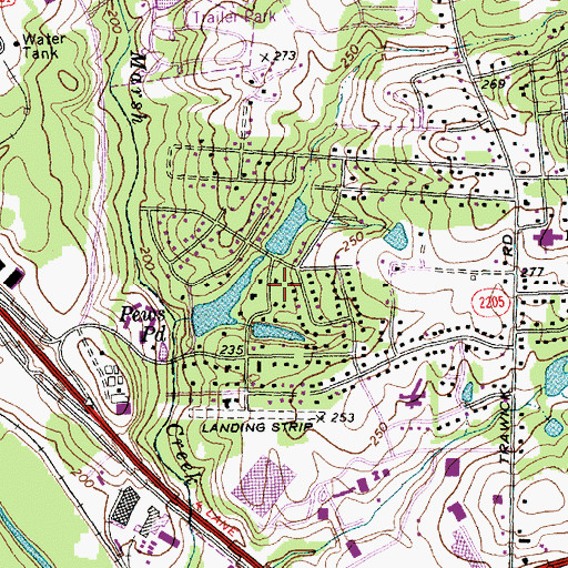Topographic Map of Timberlake, NC