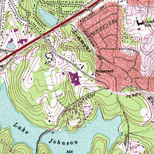 Topographic Map of Atnens Drive High School, NC