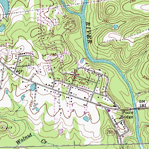 Topographic Map of Riverview North, NC
