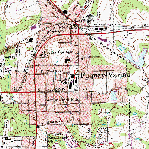 Topographic Map of Fuquay Middle School, NC