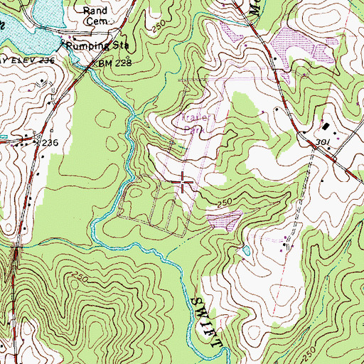 Topographic Map of Garner Mobile Estates, NC