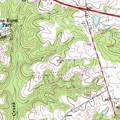 Topographic Map of Hillandale, NC