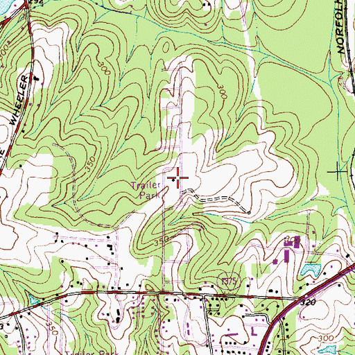 Topographic Map of All Star Mobile Home Park, NC