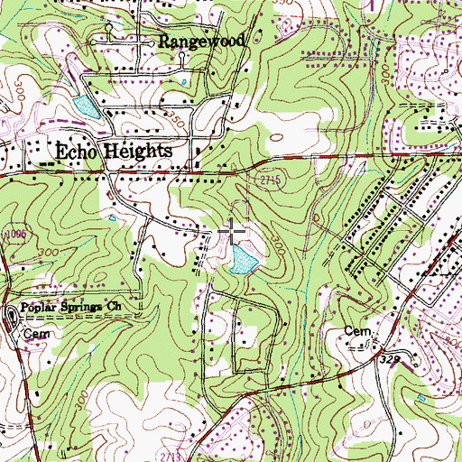 Topographic Map of The Woodlands, NC