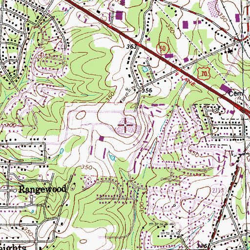 Topographic Map of Garner Senior High School, NC