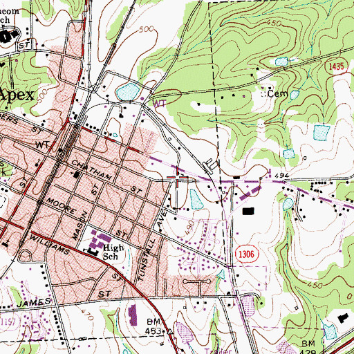 Topographic Map of Clairmont, NC