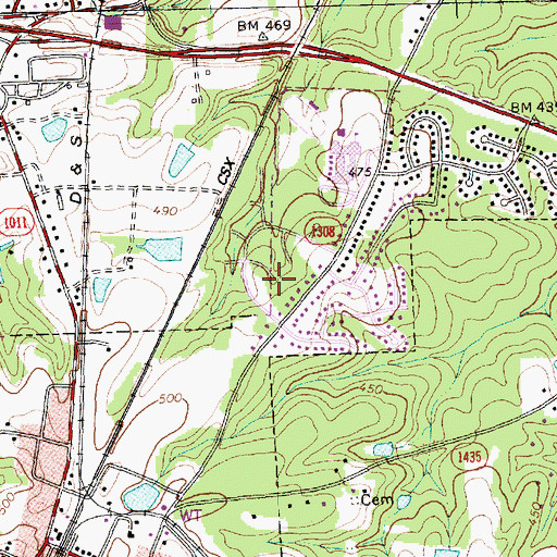 Topographic Map of Pinewood Acres, NC