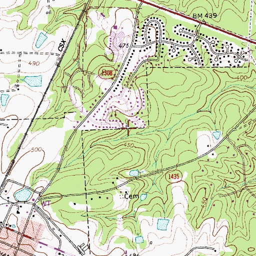 Topographic Map of Indian Trail, NC
