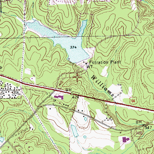 Topographic Map of Knollwood, NC