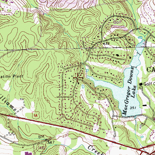 Topographic Map of MacGregor Downs, NC