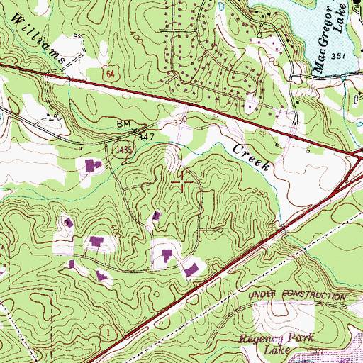 Topographic Map of MacGregor Park, NC