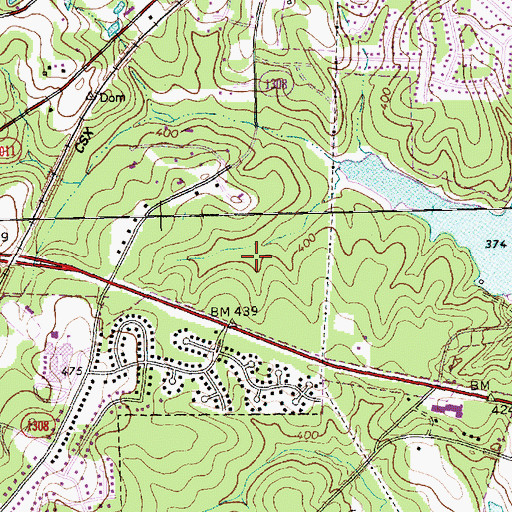 Topographic Map of Claybourne, NC