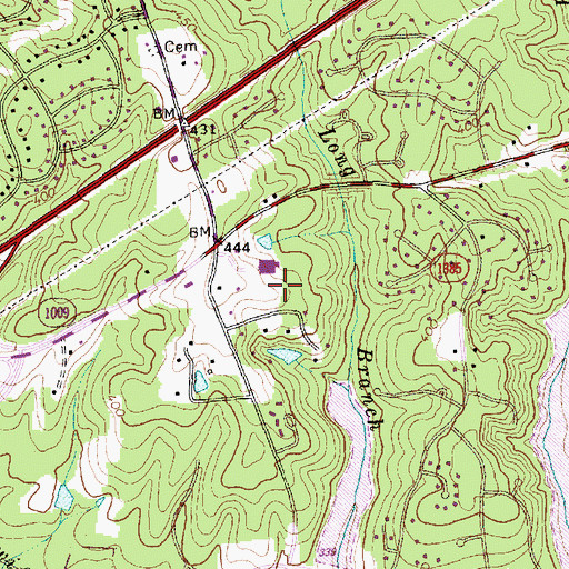 Topographic Map of Waverly Place, NC