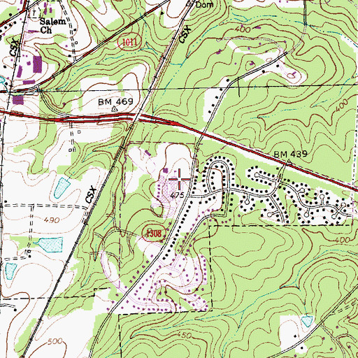 Topographic Map of Apex High School, NC