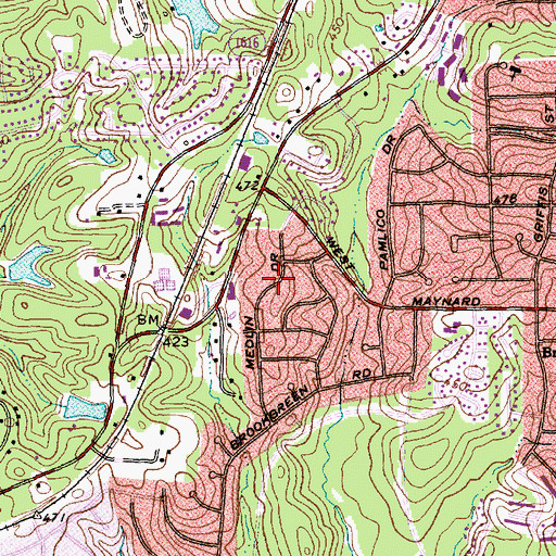Topographic Map of Savon Height, NC